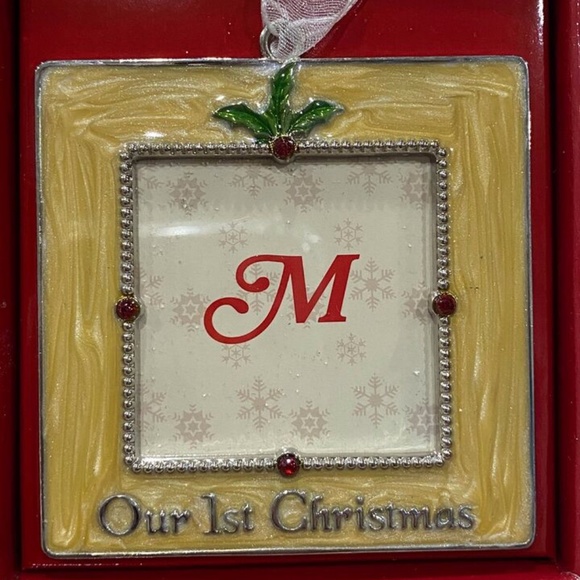 Our 1st First Christmas Holiday Photo Picture Ornament Wedding Marriage Couple - Picture 1 of 8